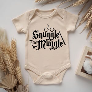 Snuggle This Muggle Baby Onesie, Wizard Inspired Baby Bodysuit, Funny Newborn Outfit, Magical Baby Gift, Nerdy Baby Shower Present