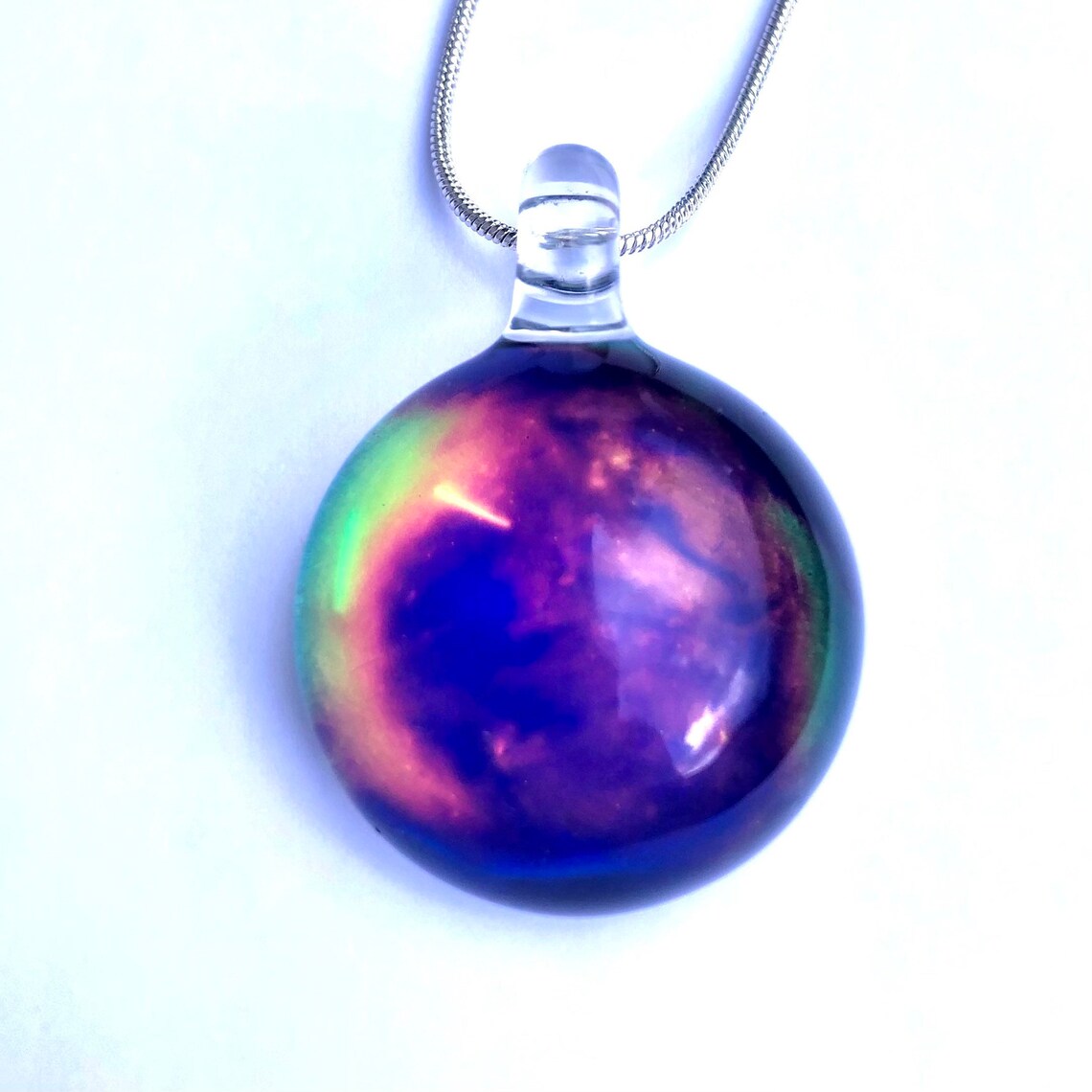 Glass Mood Pendant Large Glass Color Changing Boro Pendy Etsy