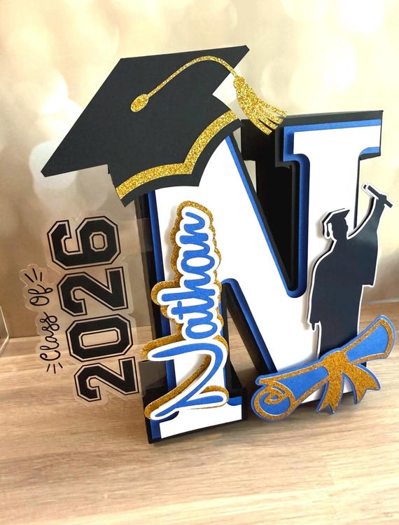 3D Graduation Letter Decor for a Male, Class of 2026 Centerpiece,  Graduation Party