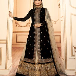 black and gold indo western dress Black and Gold Indo Western
