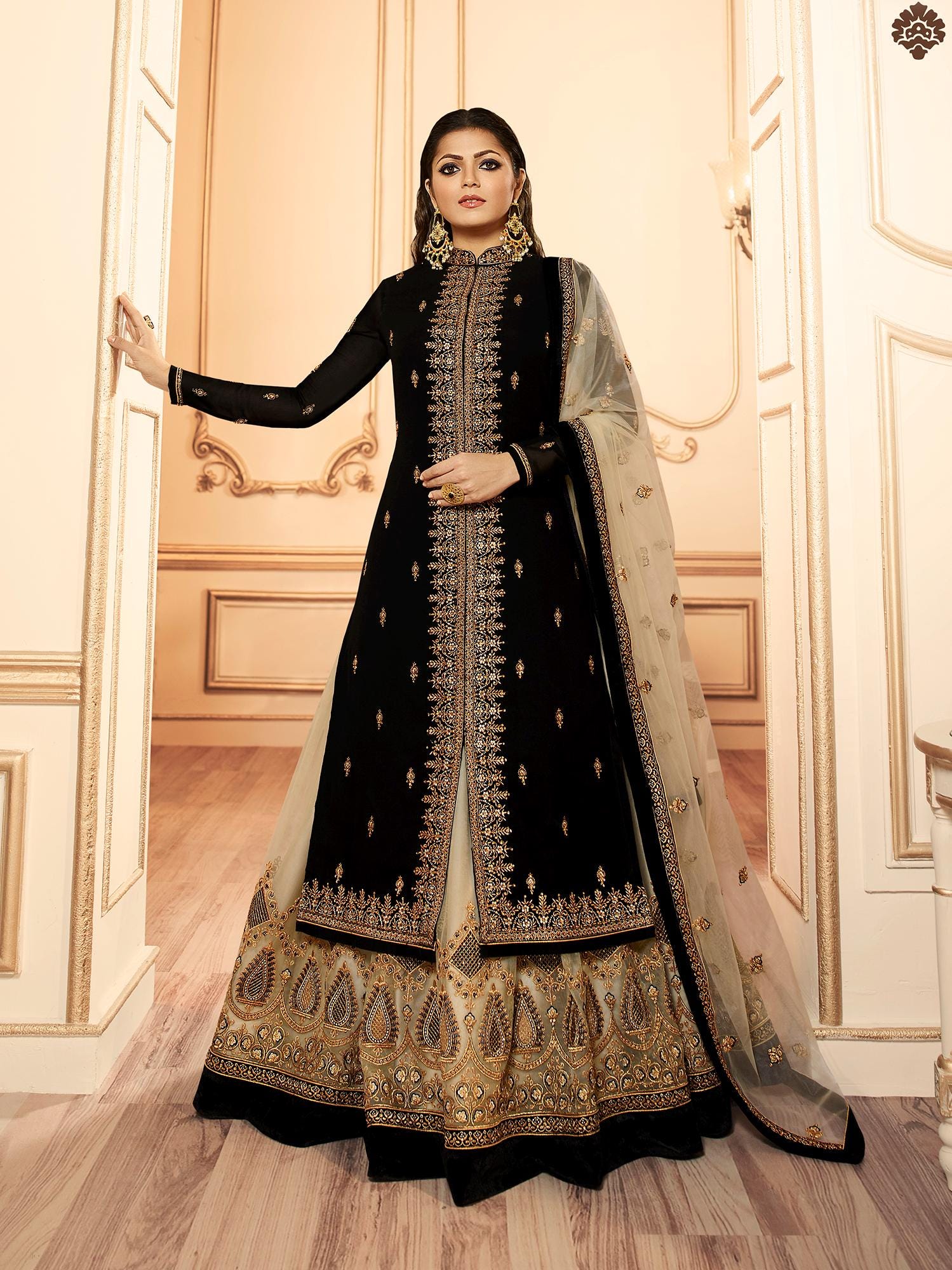 Indo Western Dress in Black - Etsy