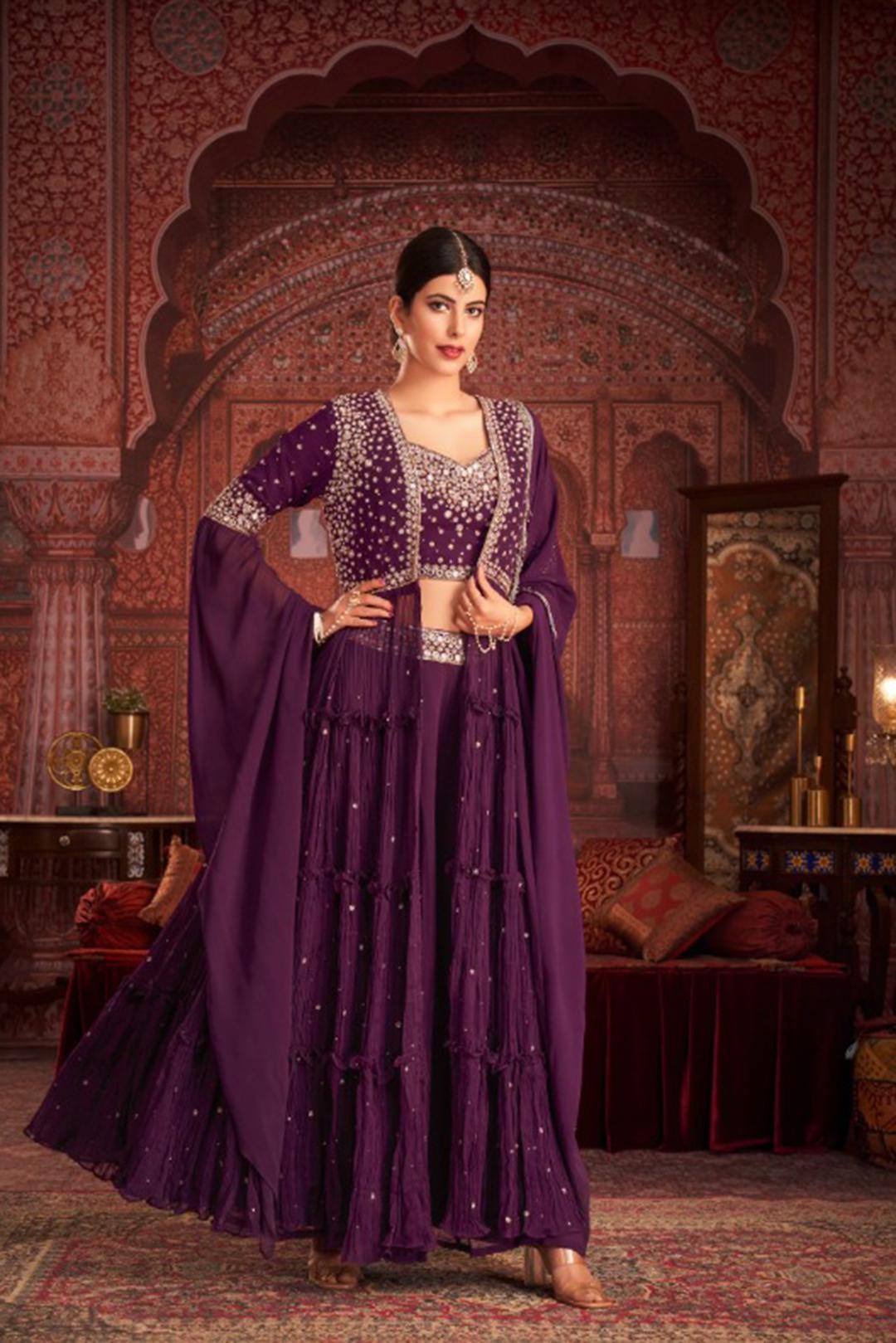 Purple Indo Western - Etsy
