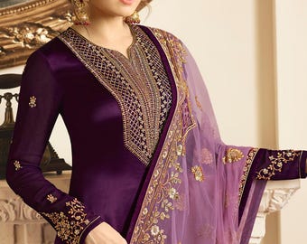 Sharara de seda pura, com detalhes em cristal para casamentos indianos, e dupatta de tule macio.