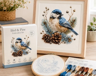 Bird Cross Stitch Kit 11CT Printed Canvas Embroidery Kit, DIY Needlework Craft, Animal Bird Pattern, Handmade Wall Decor Gift