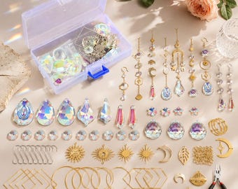 200-Piece Suncatcher Making Kit, Crystal Pendants, Chains & Hooks