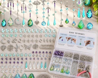 420-Piece Suncatcher Making Kit, Crystal Pendants, Chains & Hooks
