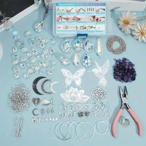 420-Piece Suncatcher Making Kit, Crystal Pendants, Chains & Hooks image 6
