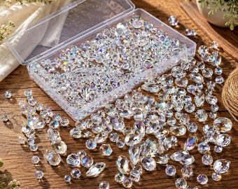 Mixed Crystal Glass Beads, 600pcs Sparkling DIY Jewelry Making