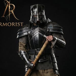Moria Dvärg Helkroppsrustning - Dvärgstil Medeltida Riddare Rustning Cosplay & Lajv Kostym bild 1