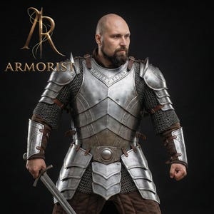 Dvärgstålplåtsrustning - Graverad krigarkostym - Komplett medeltida fantasyset för lajv och cosplay - Anpassad riddarrustning bild 1