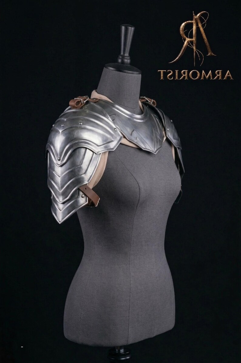 Medieval Steel Pauldrons & Gorget Set | LARP Lady Armor | Knight ...