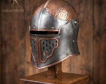 Mittelalterlicher Ritter Stahl Barbuta Stil Helm Tempelritter Großer Helm - Cosplay & Larp Kostüm