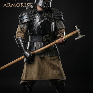 Moria Dvärg Helkroppsrustning - Dvärgstil Medeltida Riddare Rustning Cosplay & Lajv Kostym bild 2