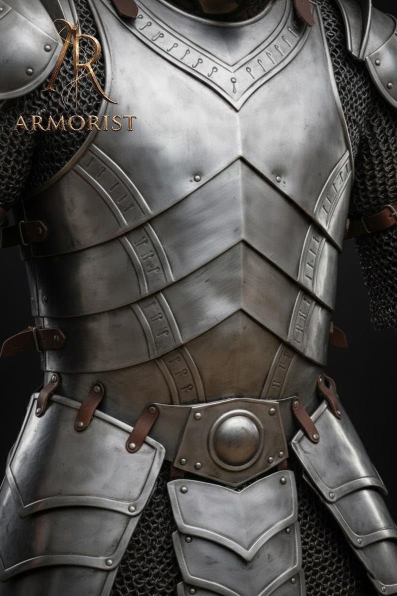Dvärgstålplåtsrustning - Graverad krigarkostym - Komplett medeltida fantasyset för lajv och cosplay - Anpassad riddarrustning bild 3