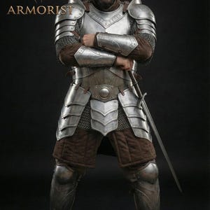 Dvärgstålplåtsrustning - Graverad krigarkostym - Komplett medeltida fantasyset för lajv och cosplay - Anpassad riddarrustning bild 2
