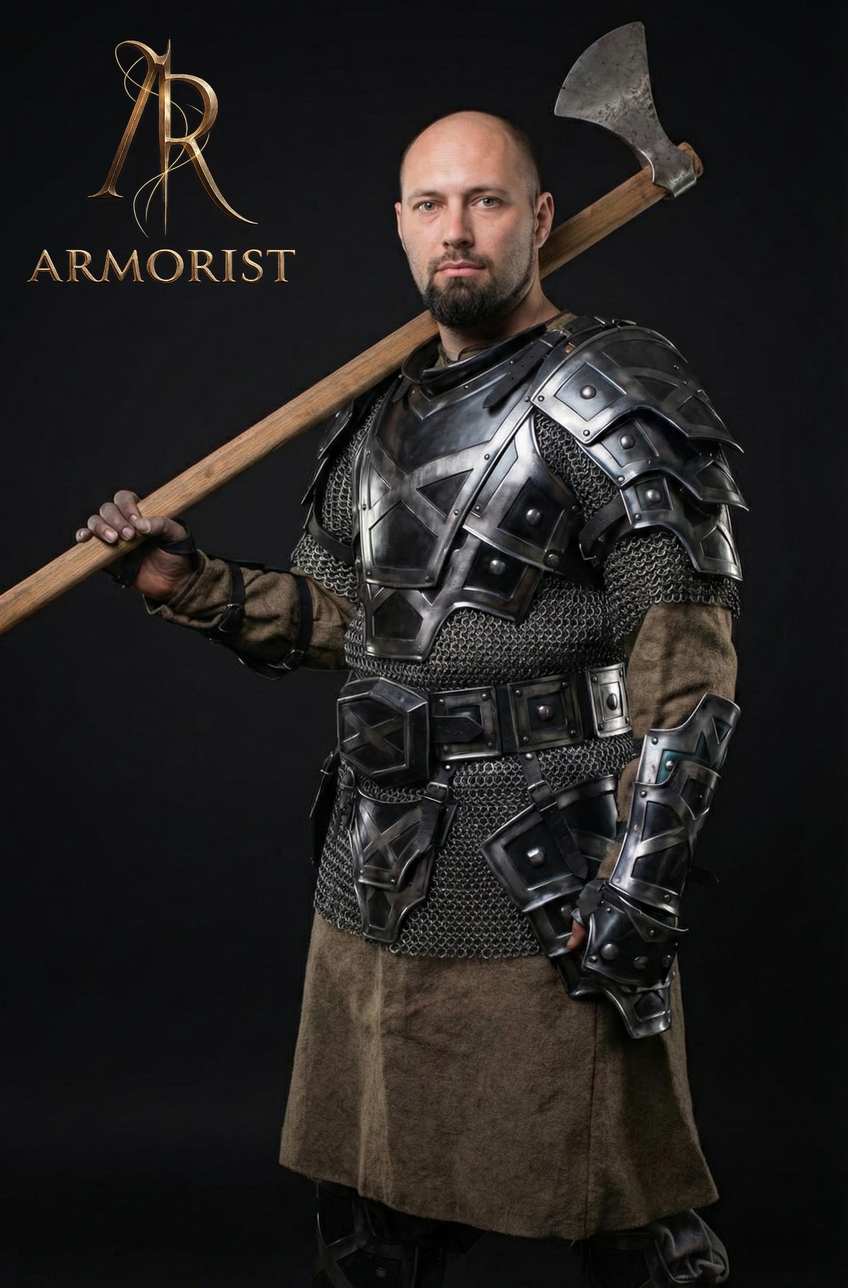 Blackened Dwarf Full Body Armor Suit - Dwarven Style Medieval