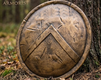 Spartansk sköld | Antik grekisk 300-filmsköld | Antik bronsfinish 300 Cosplay-rekvisita och dekoration från krigargrottan