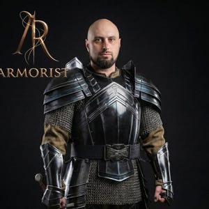 Moria Dvärg Helkroppsrustning - Dvärgstil Medeltida Riddare Rustning Cosplay & Lajv Kostym bild 4