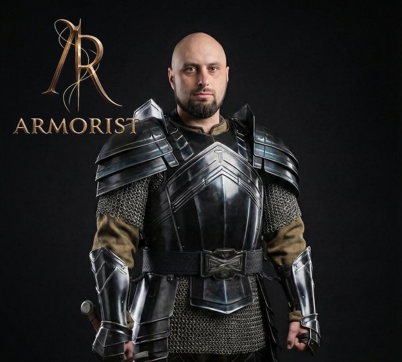 Moria Dvärg Helkroppsrustning - Dvärgstil Medeltida Riddare Rustning Cosplay & Lajv Kostym bild 4