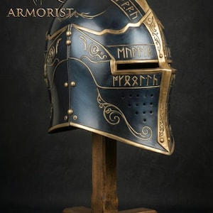 Mittelalterlicher Ritter Barbuta Stahlhelm Stahlkrieger Templar Großer Helm - Cosplay & Larp Kostüm Bild 2