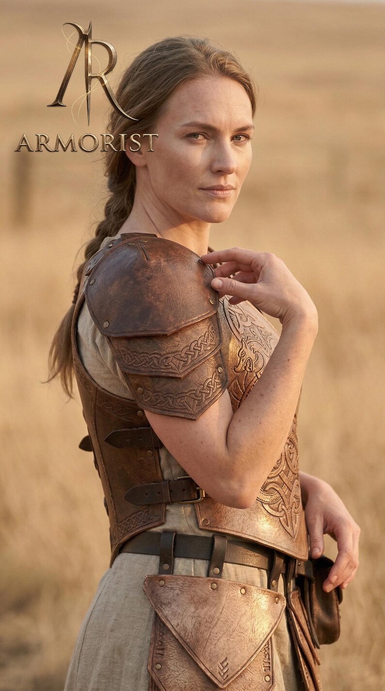 Medieval Knight Female Armor | Celtic Dragon Cuirass & Pauldrons ...