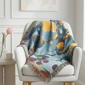 Abstract Fluid Art Woven Blanket | Marble Bubble Pattern