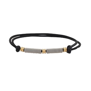 Slipknot Leather and Guitar String Bracelet with Ball Ends