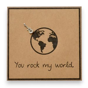 Rock My World Embellished Guitar Greeting Card