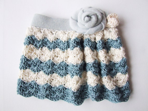 Items similar to Crochet Children's Skirt Stripes Silk Bamboo with ...