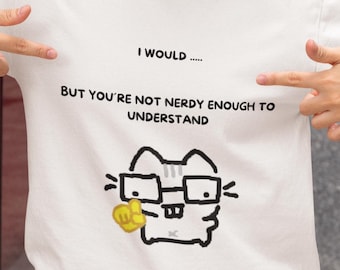 Meme Pointing Nerd Character T-Shirt | Hand-Drawn Geeky Glasses Illustration