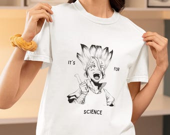 Senku Science Anime Fanart T-Shirt | Science Lovers Ten Billion Percent Manga Line Art