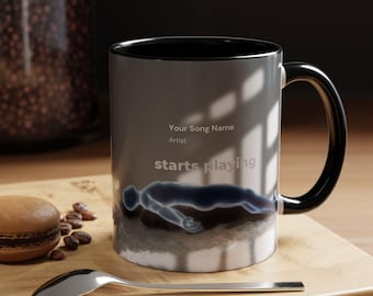 Custom "Starts Playing" Astral Projection Mug, Personalized Music Mug