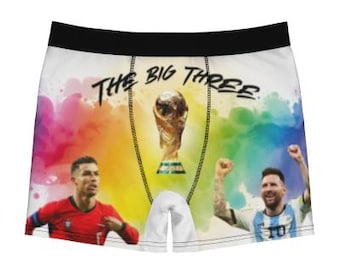 The Big Three World Cup Trophy Boxer Briefs | Soccer Ronaldo Messi