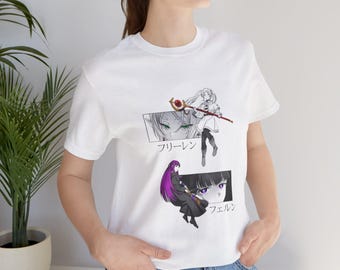 Frieren & Fern Kawaii Anime Tee, Magic Adventure, Streetwear