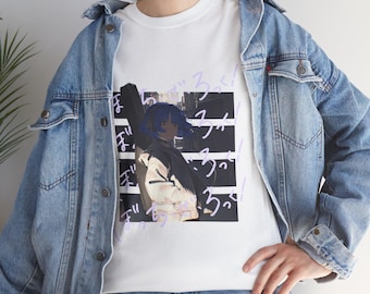 Bochi Anime Design T-Shirt, Rock Music Fan Tee, Stylish Cotton Top