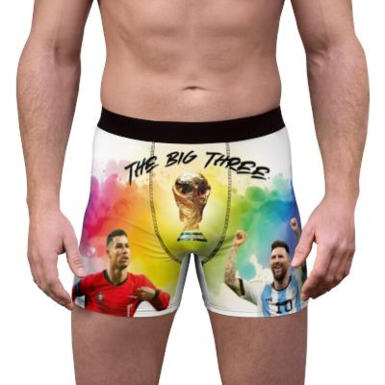 The Big Three World Cup Trophy Boxer Briefs | Soccer Ronaldo Messi image 2