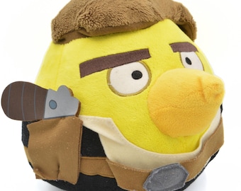 Vintage Angry Birds Star Wars Chuck Plush Toy Han Solo Yellow Bird Stuffed Animal Han Solo Star Wars Han Solo Collectible Gaming Plush