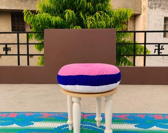 Handmade Round Floor Cushion Cover | Velvet Cotton Meditation Yoga Seating Home Decor
