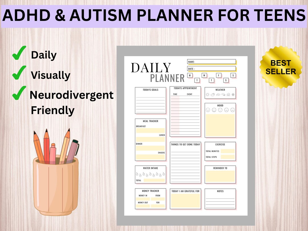ADHD Autism Daily Planner | Neurodivergent Mind | Focus Support ...