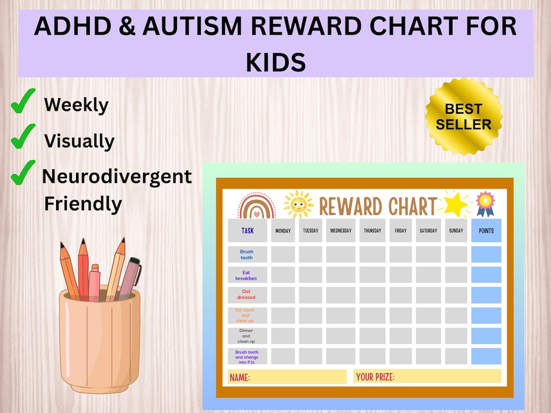 ADHD Autism Reward Chart for Kids | Gentle Routine (PDF Pattern) - Etsy