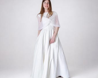 White Mohair Bridal Bolero, Sheer Wedding Shrug, Fluffy Bridal Cover Up, Boho Wrap