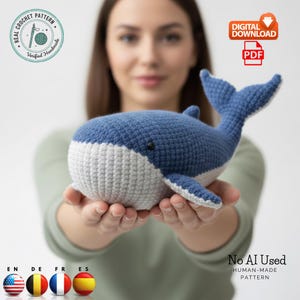 Whale Amigurumi Crochet Pattern | Realistic Plush Toy (PDF Download)