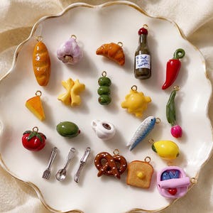 1-Pc Cute Food Charm | Kawaii Enamel Mini Food Pendant | Kitchen Cooking Charm | DIY Jewelry Making Accessories[JXNK252008Q]