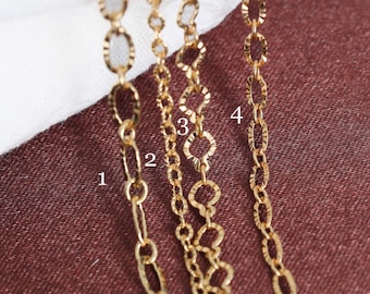Assorted Gold Textured Chain Pendants, Mixed Link Chain Charms for Necklace Earring Making, Craft Accessories [L13]