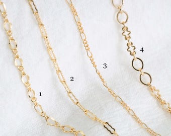 Assorted Gold Chain Pendants, Mixed Link Chain Charms for Necklace Earring Making, Craft Supplies [L14]