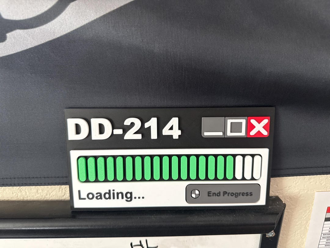 DD-214 Loading Bar Sign: Military Retirement Decor, Veteran Gift, 3D ...