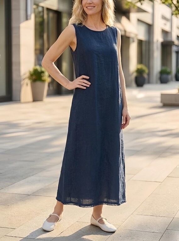 simple long navy blue dress sleeveless Navy Chiffon Sleeveless Mock Neck Maxi Dress | Womens | X-Small (Available in M, L) | 100% Polyester | Lulus | Homecoming | Holiday Dresses