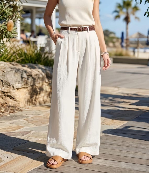 cream linen dress pants Proper Cloth Beige Irish Linen Men's Custom Dress Pants