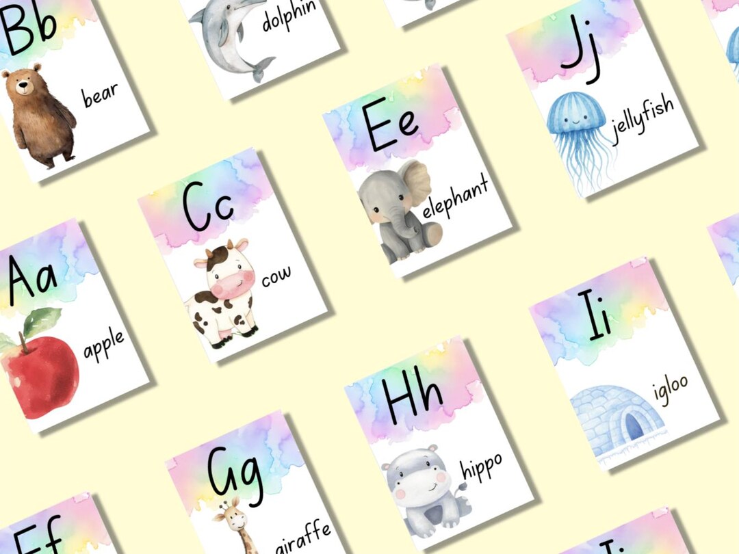 Watercolour Alphabet Posters | Printable Classroom Wall Decor (digital ...