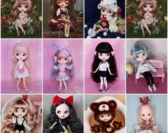 12" Blythe Style Doll, 19-Joint Poseable Body, Removable Hair, Birthday Gift, Gifts for Daughter,Complete set of dolls, clothes, shoes